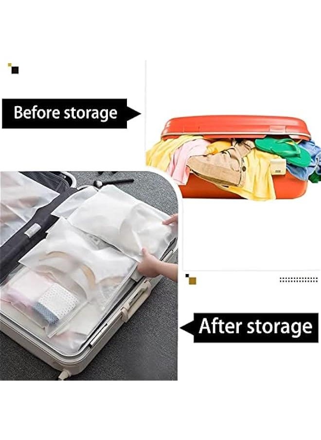 Frosted Waterproof Storage Bags Set (5 Sizes, 24 Pieces) - Ideal for Clothes, Shoes, Cosmetics