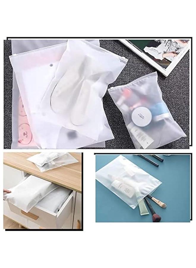Frosted Waterproof Storage Bags Set (5 Sizes, 24 Pieces) - Ideal for Clothes, Shoes, Cosmetics