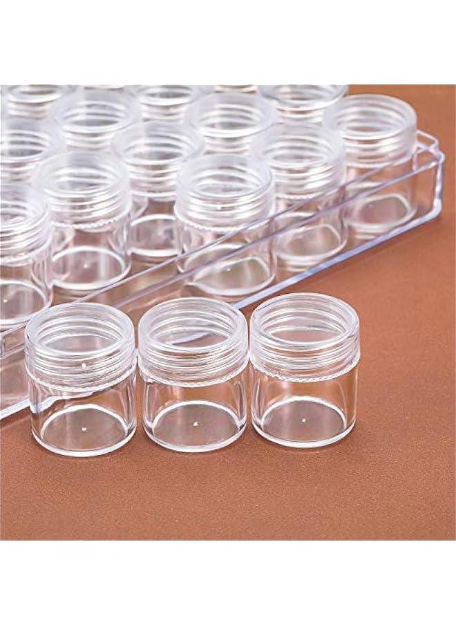 Transparent Plastic Bead Storage Set: 30 Jars for Diamond Painting, Nails & Small Items (1.15 x 1)