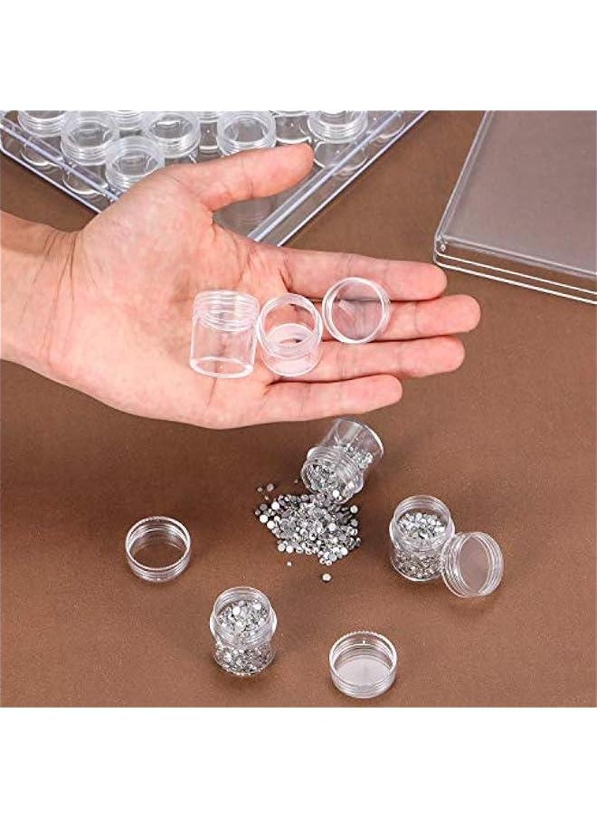 Transparent Plastic Bead Storage Set: 30 Jars for Diamond Painting, Nails & Small Items (1.15 x 1)