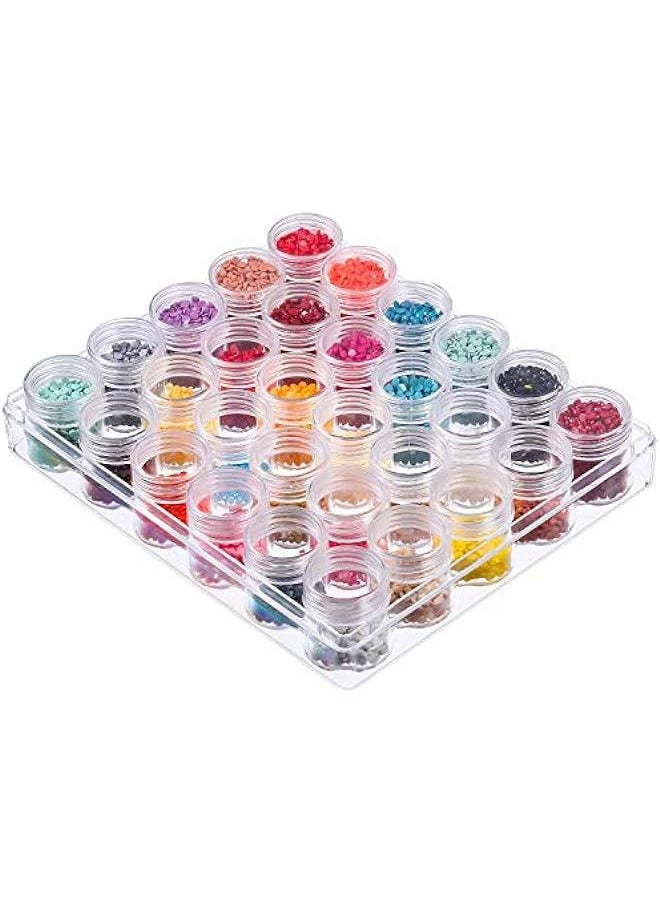 Transparent Plastic Bead Storage Set: 30 Jars for Diamond Painting, Nails & Small Items (1.15 x 1)