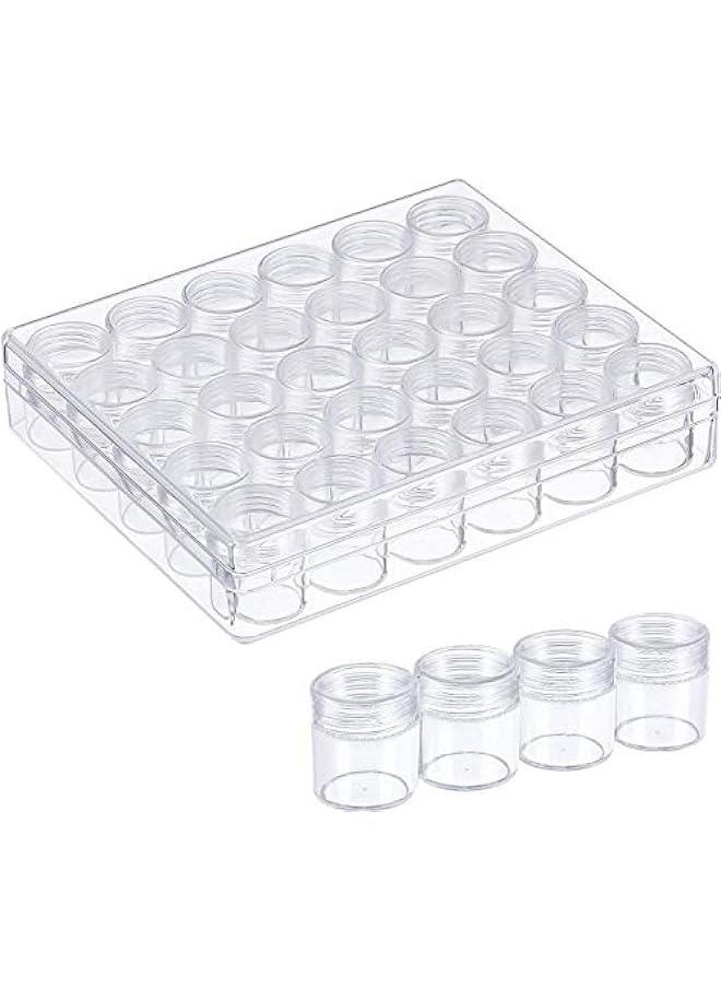 Transparent Plastic Bead Storage Set: 30 Jars for Diamond Painting, Nails & Small Items (1.15 x 1)