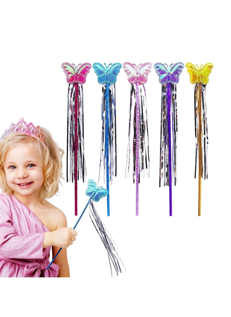 Butterfly Decor Fairy Stick Party Supplies Fairy Princess Wand Colorful Party Photo Props Birthday Party Decoration Baby Shower Decor Tea Party Favor Garden Party Favors Decor (Style 5-10PCS)