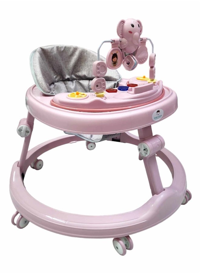 Baby Walker Multifunctional Anti-Rollover Anti-O Folding 6-18 Months with Music and Phone Stand