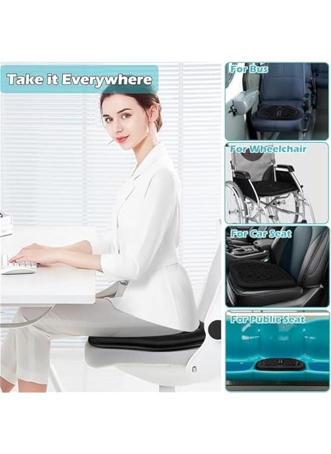 Memory Foam Car Seat Cushion for Comfort and Pain Relief - Black