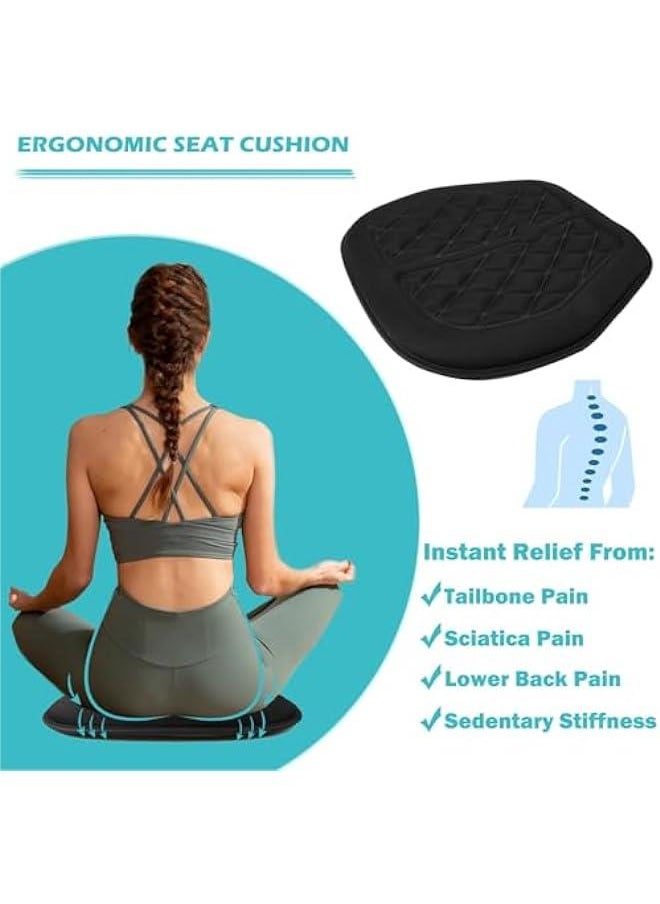 Memory Foam Car Seat Cushion for Comfort and Pain Relief - Black