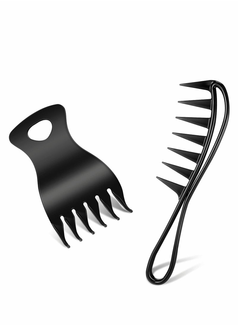 Men Styling Comb Set, Wide Teeth Fork Comb, Texture Comb, Fork Hair Comb Detangling Comb Afro Hair Combs Hair Coloring Combs Hairdresser Hair Comb for Women Men Wavy Long Curly Hair Care