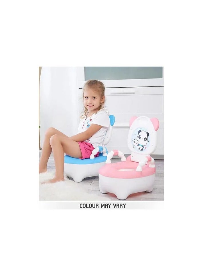 Cute Cartoon Potty Seat,Toddler Potty Training Toilet,Portable Potty,Potty Chair,Ergonomic Lumbar Backrest Potty Training Toilet for Boys and Girls,Babies, Toddlers (Blue-Pink) (Blue)