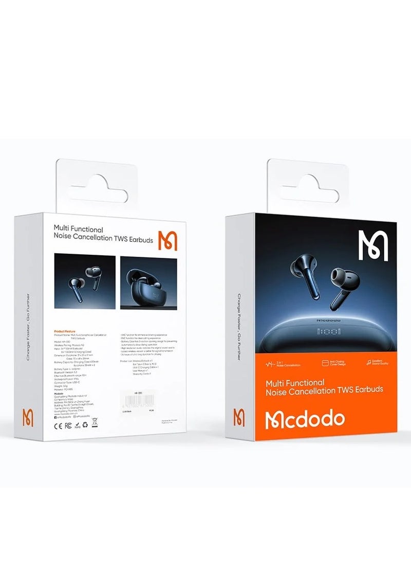 Mcdodo HP-3300 Multi Functional Noise Cancellation Earbuds With Display