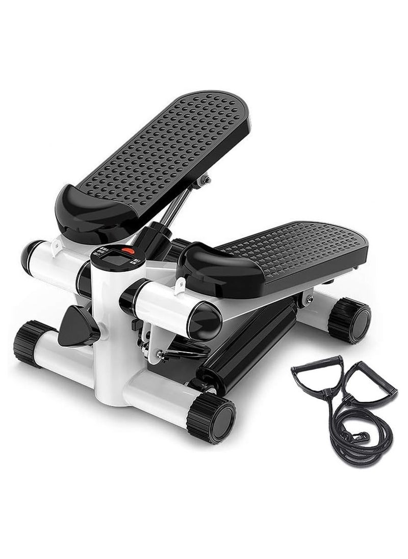 Mini Stepper Trainer Adjustable Height  Exercise Machine with Resistance Bands and LCD Monitor Air Climber