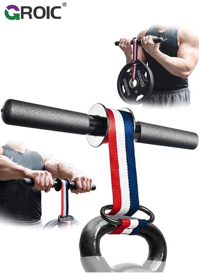 Forearm Strengthener and Wrist Roller, Ultra-Strong Nylon Webbing Wrist & Forearm Blaster with Quick Locking Mechanism, Durable Anti-Slip Grip Handles for Forearm Strength Training