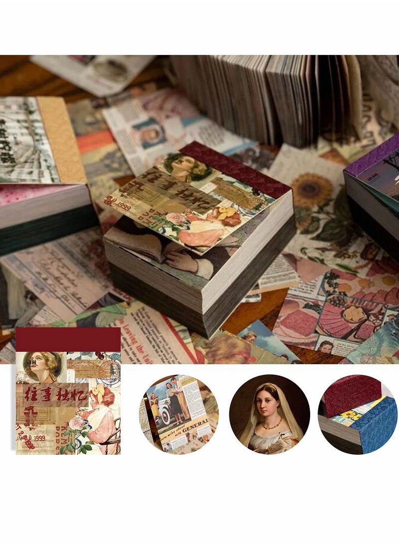 Junk Journal Vintage DIY Materials, 400 Pieces Retro Paper Supplies for Scrapbooking and Crafting, Antique Art Embellishments