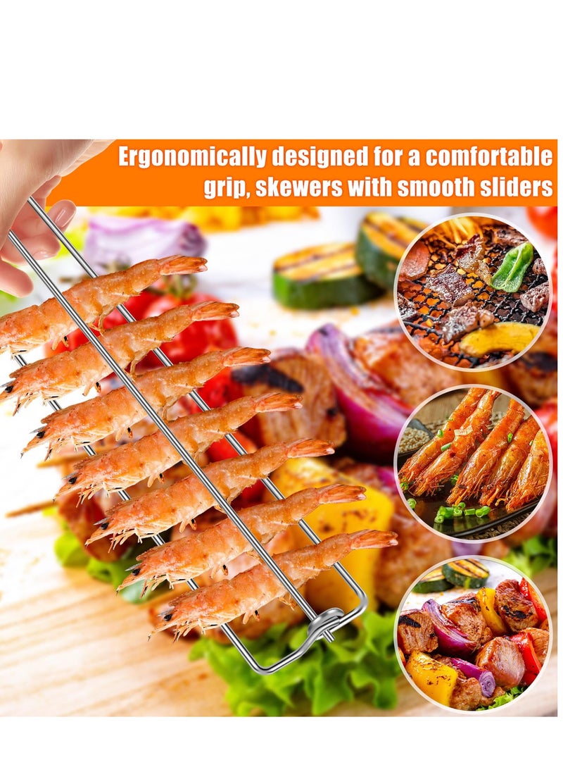 Chicken Wing BBQ Fork Set, 4Pcs U-Shape Design Grilling Forks for Clamping Wing Rails, Flat BBQ Grilling Tool Set for Outdoor Picnic and Camping