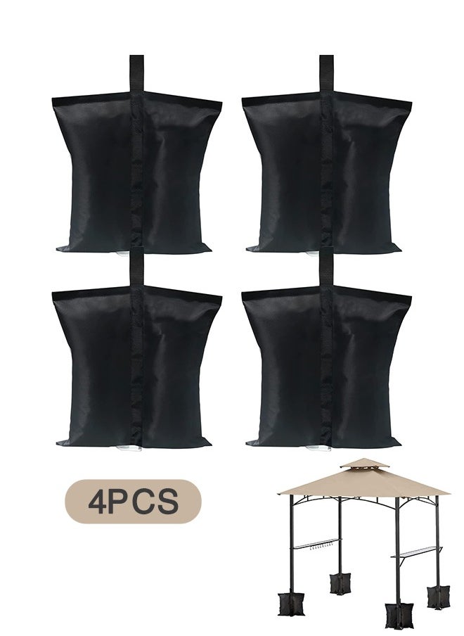 4 Pack Sandbag Tent Weights Bags, for Patio Umbrella Base, Outdoor Canopy (Black)