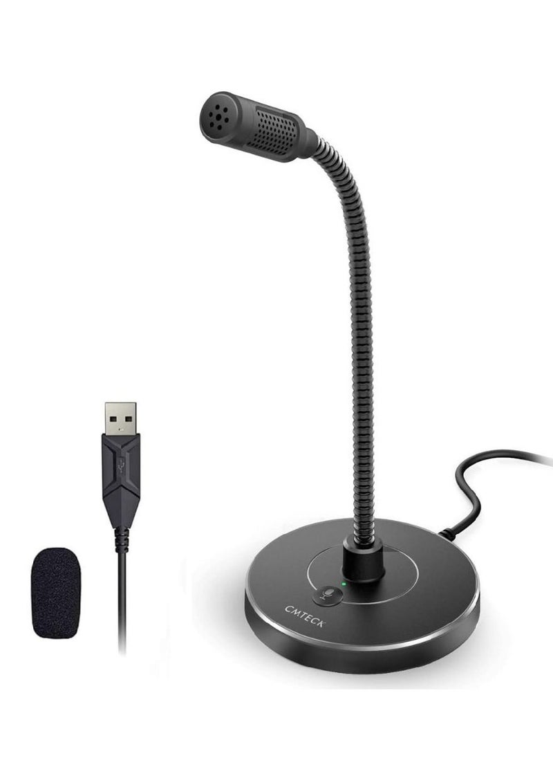 G009 USB Noise-Cancelling Recording Desktop Microphone Conference USB Microphone, Omnidirectional Condenser PC Mic For Video Conference, Recording, Skype, Online Class, Court Reporter, Plug & Play Compatible With Mac OS X Windows PC And Computer