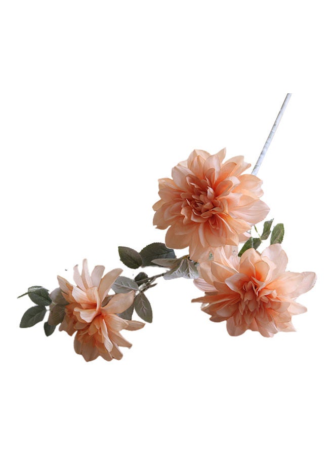 3 Head Artificial Dahlia Flower Orange