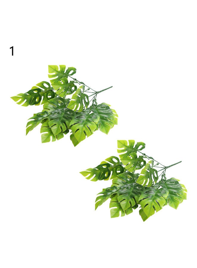 2-Piece Artificial Leaf Plant Green