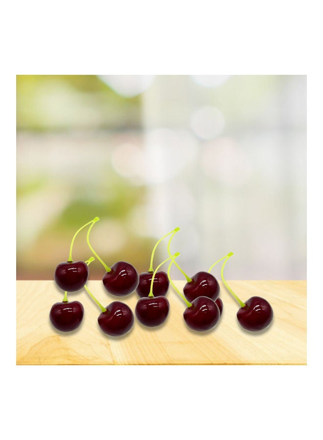 10-Piece  Artificial Cherry Date Red