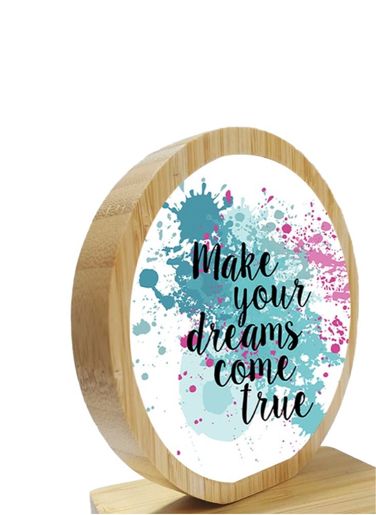 Printed Round Shape Wooden Frame For Table Top Make Your Dreams Come True