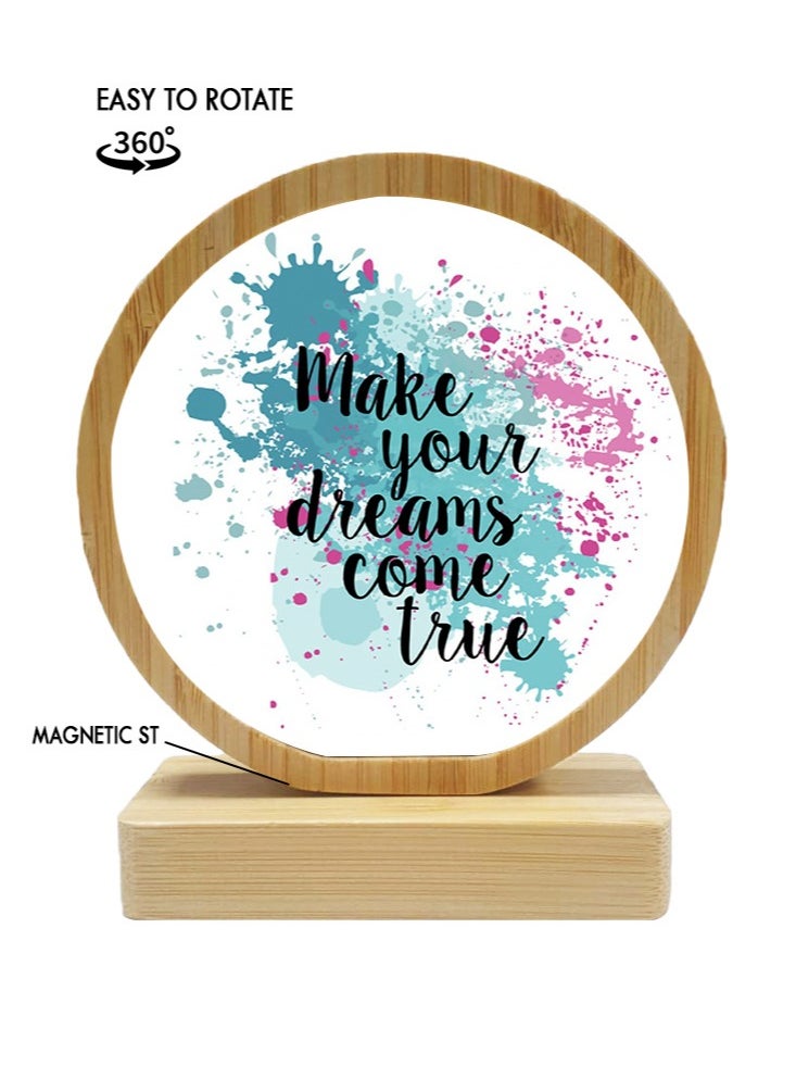 Printed Round Shape Wooden Frame For Table Top Make Your Dreams Come True