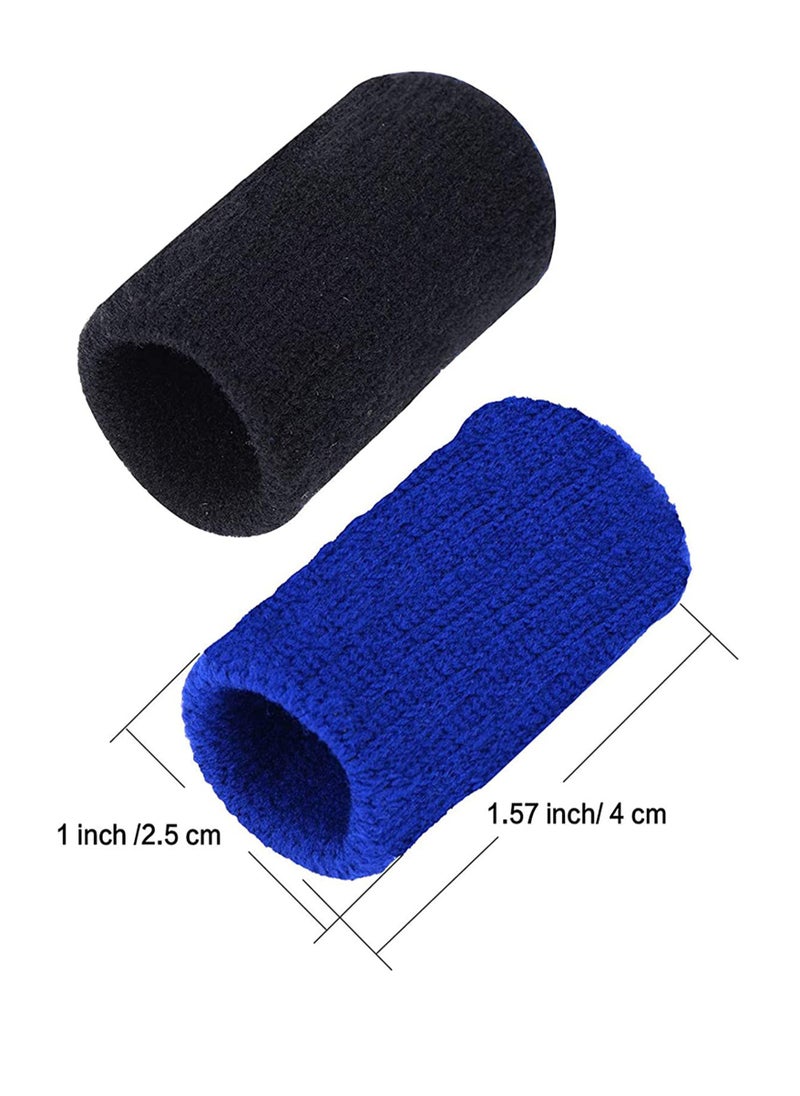 20 Pieces Finger Sleeves Thumb Braces Support Elastic Compression Protector for Relieving Pain Calluses Arthritis Knuckle (Black Blue)