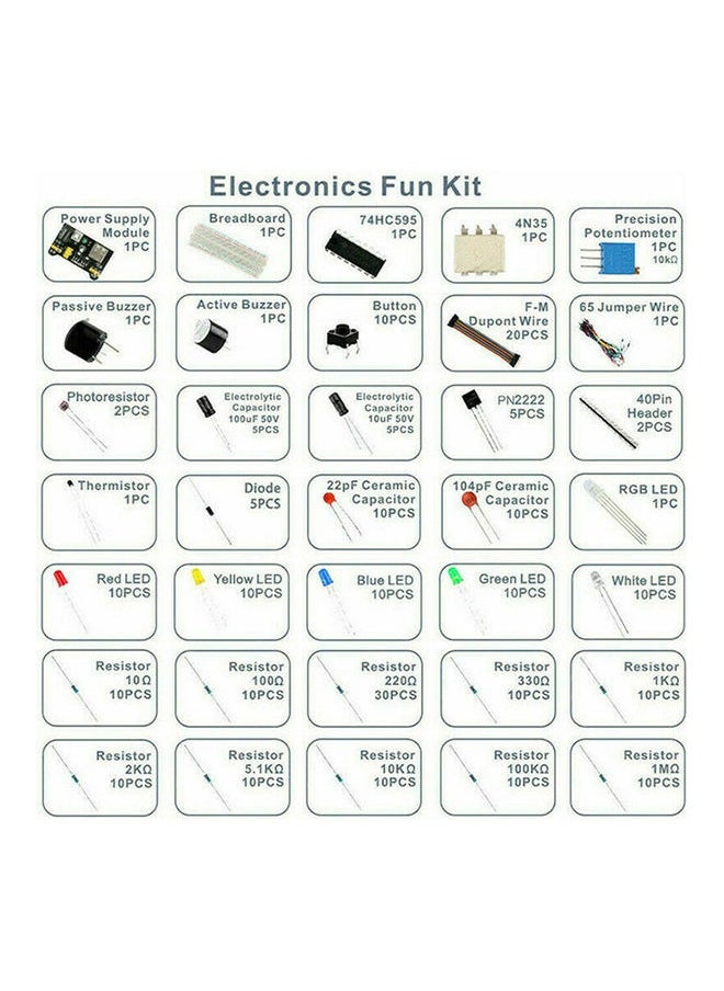 Electronic Components Kit 830 Connect Points Breadboard Cable Resistor Applicable For UNO R3 White