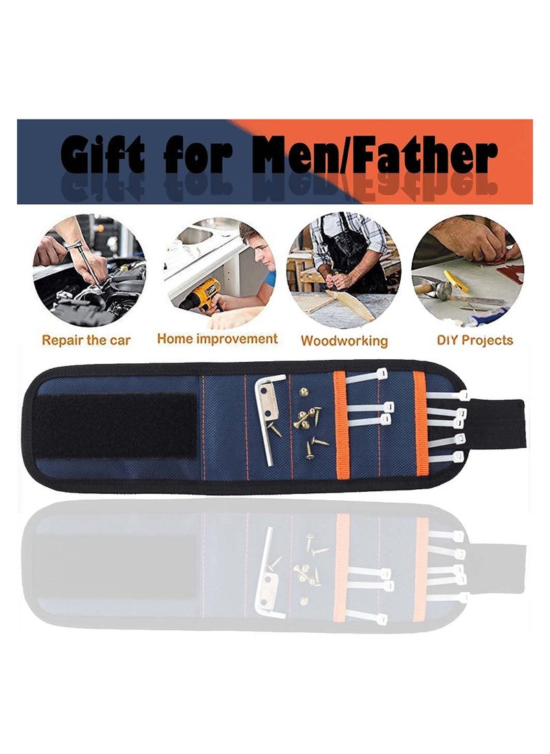 Magnetic Tool Wrist Strap, Magnetic Wristband with 15 Powerful Magnets, Tool Screw Absorption, and Storage Magnetic Wrist Strap, DIY Tools Belt Holding Screws Gadgets, Gifts for Fathers Day Presents