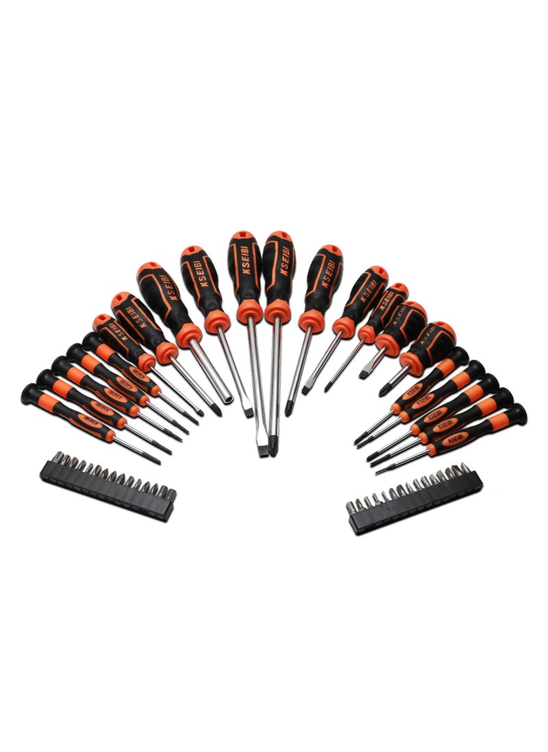 Screwdriver and Bit Set 52-Pc, Chrome Vanadium, For General Household Repairs, Various Maintenance, Repair, Assembly, and DIY Tasks Across Multiple Industries and Applications.