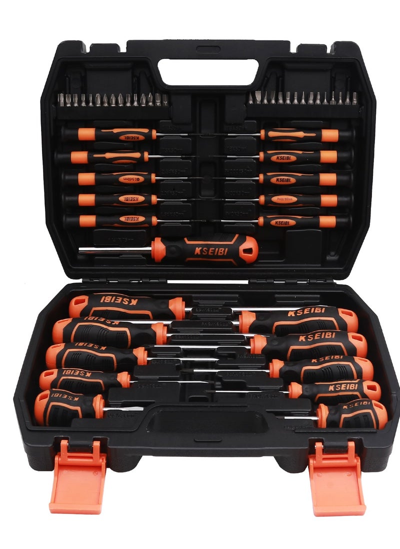 Screwdriver and Bit Set 52-Pc, Chrome Vanadium, For General Household Repairs, Various Maintenance, Repair, Assembly, and DIY Tasks Across Multiple Industries and Applications.