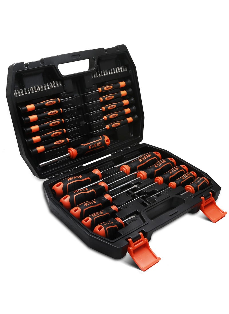 Screwdriver and Bit Set 52-Pc, Chrome Vanadium, For General Household Repairs, Various Maintenance, Repair, Assembly, and DIY Tasks Across Multiple Industries and Applications.