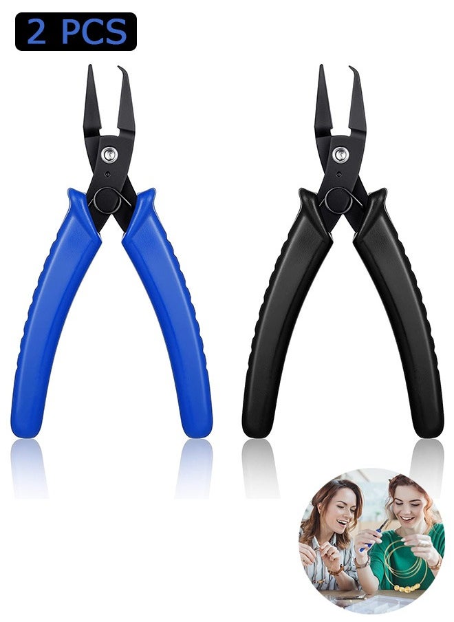 2 Pcs Jewelry Pliers, Split Ring Pliers, Jewelry Making Tools or Jewelry Beading Repair Making Supplies (Blue, Black)