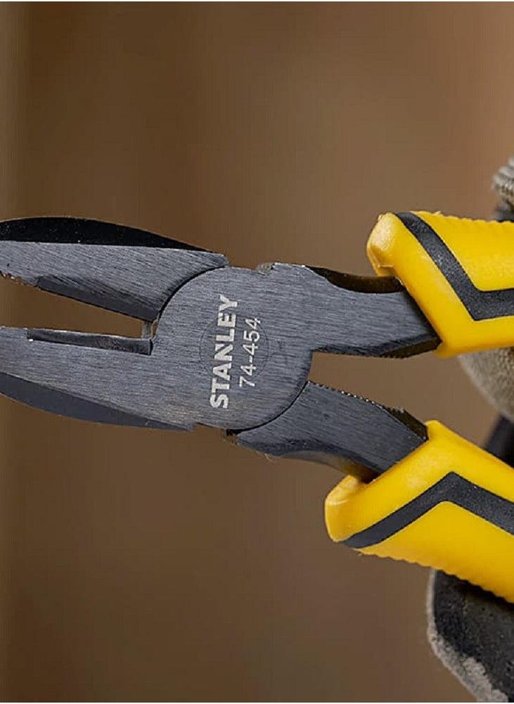 STANLEY STHT0-74454 180mm DYNAGRIP Combination Plier - Heavy Duty, Ergonomic Handle, Drop Forged Steel, Corrosion Resistant