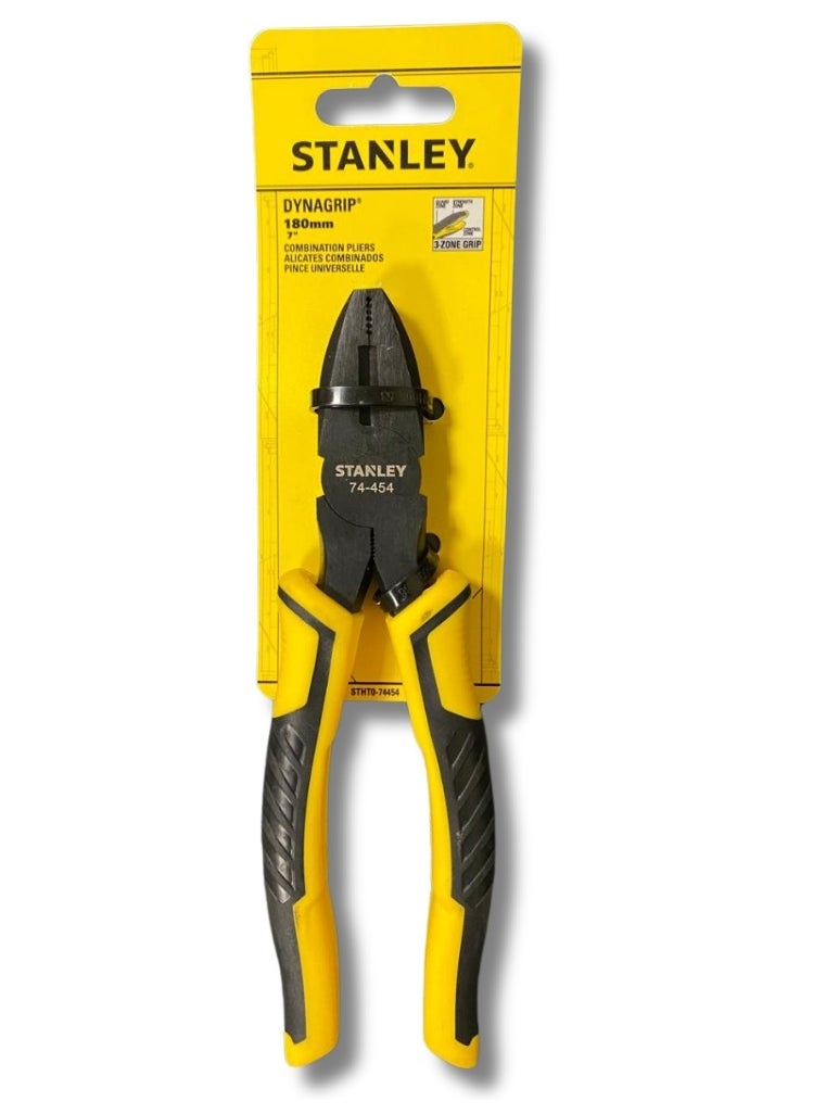 STANLEY STHT0-74454 180mm DYNAGRIP Combination Plier - Heavy Duty, Ergonomic Handle, Drop Forged Steel, Corrosion Resistant