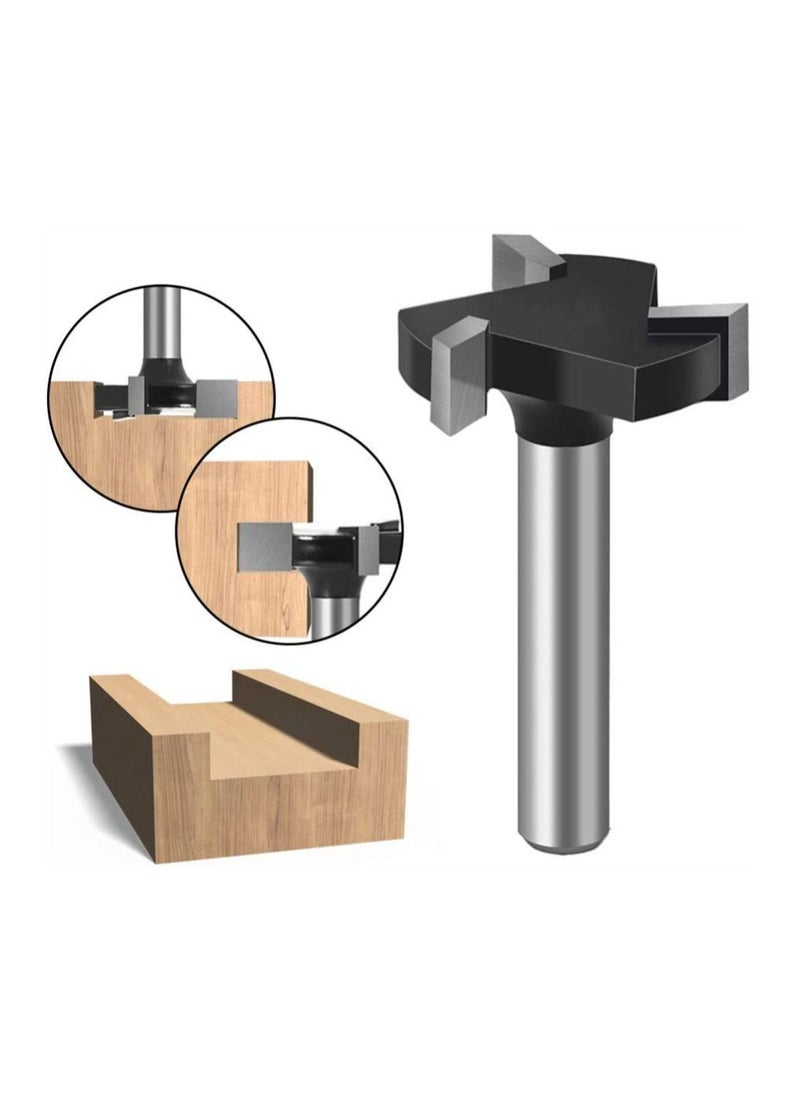 Wood Working Milling Cutter 6mm Shank T Shaped Cnc Surfacing Cutter Bit Wood Working Milling Cutter Planer High Speed Steel Wood Working Hole Saw Punching Bit Wood Working Tool