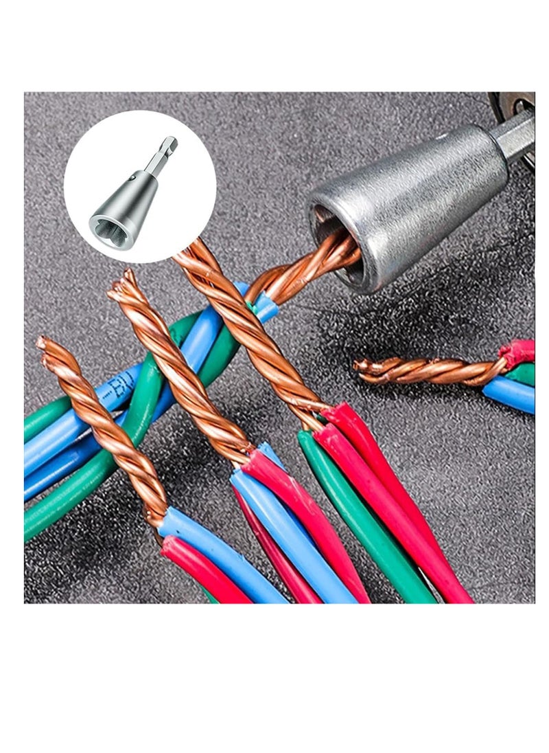 Wire Twister Tool, 2 PCS Wire Cap Nut Twister, Wire Twisting Tool, Spin Twisting Wire Connector Socket, Wire Twister Tool for Drill, Wire Stripper Tool, Wire Stripping Tool for Drill