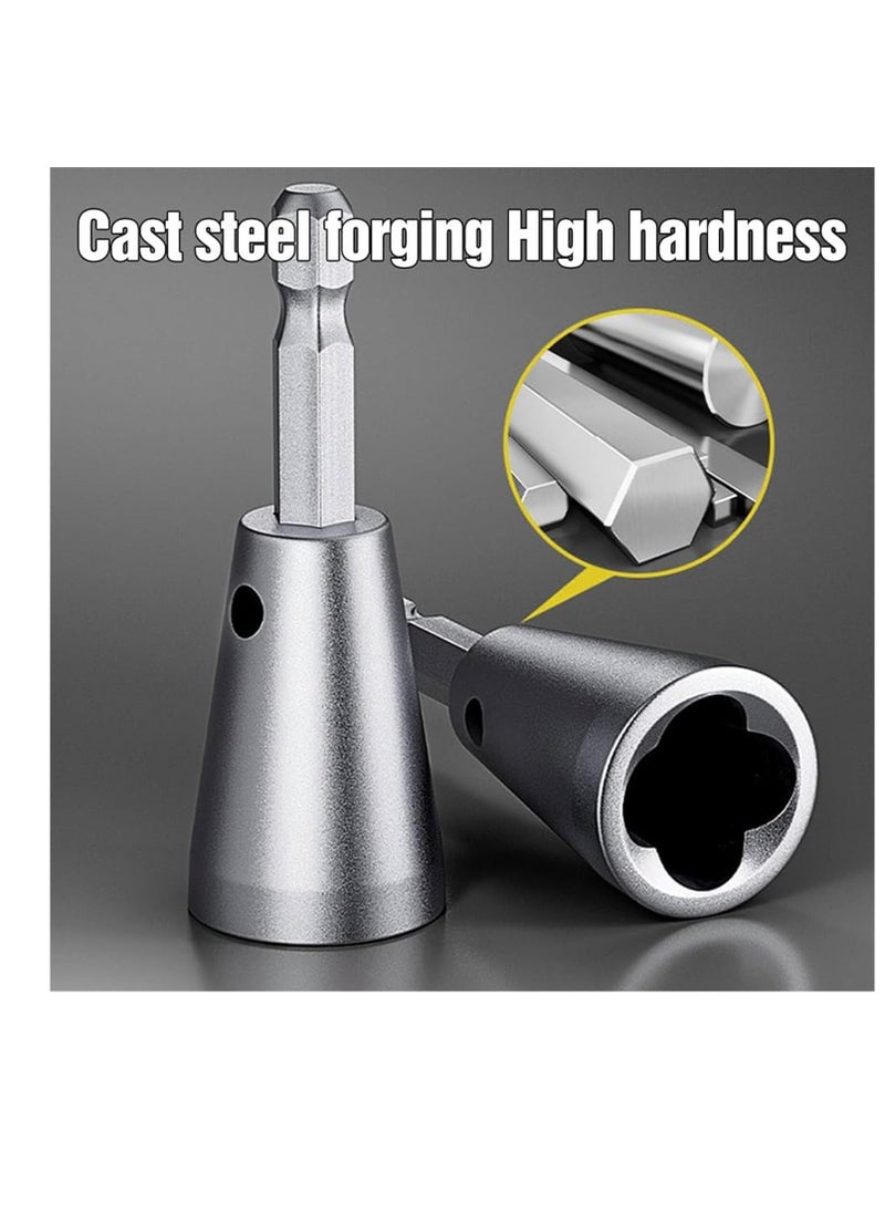 Wire Twister Tool, 2 PCS Wire Cap Nut Twister, Wire Twisting Tool, Spin Twisting Wire Connector Socket, Wire Twister Tool for Drill, Wire Stripper Tool, Wire Stripping Tool for Drill
