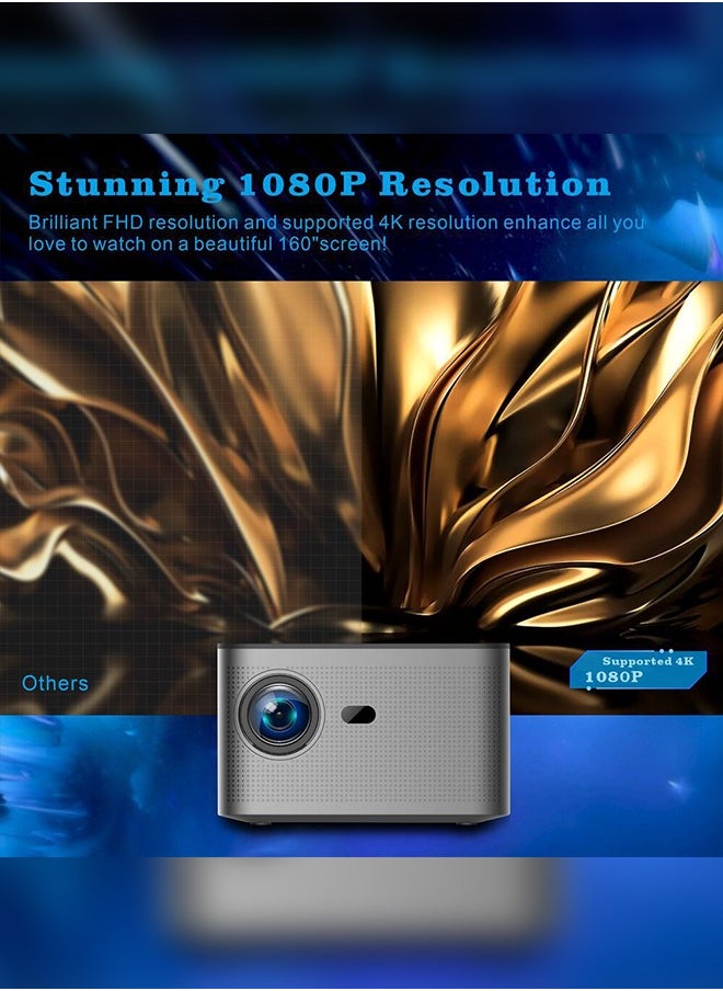 Projector hy350 Android 11 4K 1920*1080P Wifi6 590 ANSI Allwinner H713 32G Voice Control BT5.0 Home Cinema Projetor