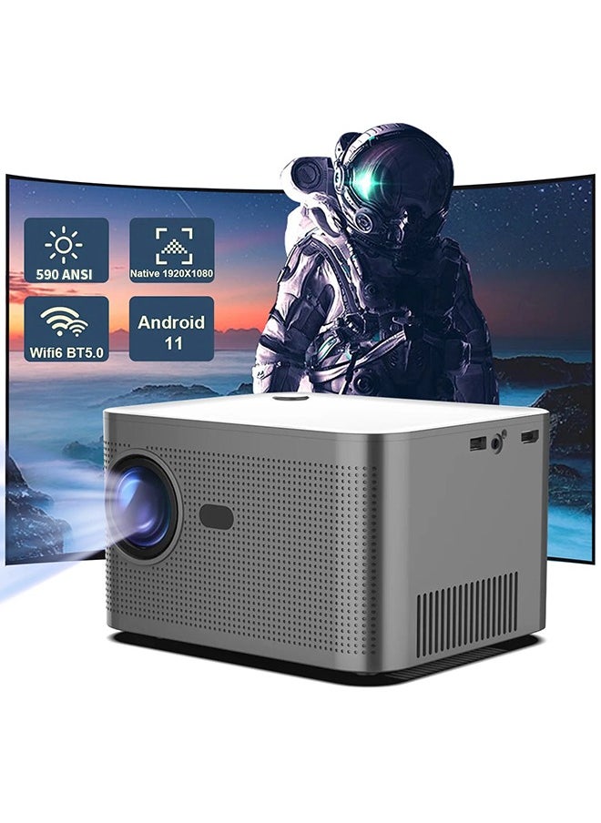 Projector hy350 Android 11 4K 1920*1080P Wifi6 590 ANSI Allwinner H713 32G Voice Control BT5.0 Home Cinema Projetor