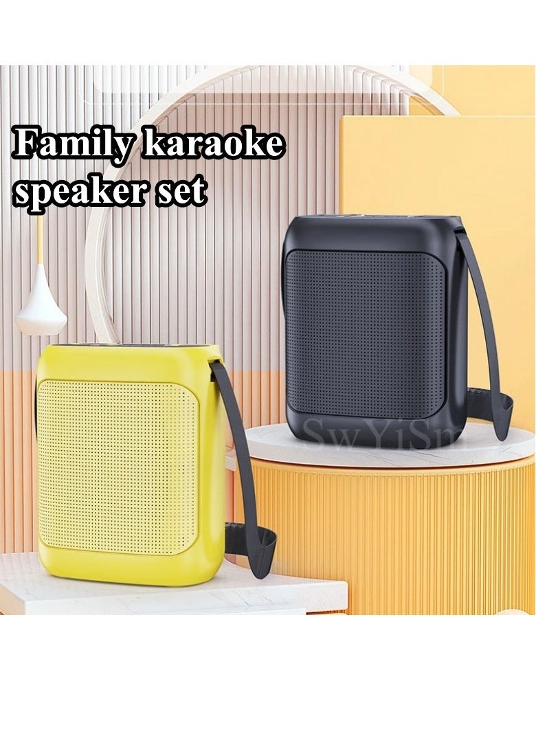 YS-220 Outdoor Karaoke Speaker Big Strap Speaker With Dual UHF Wireless Microphone Golden