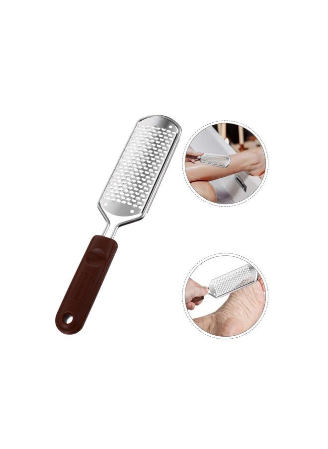 silvercnc 1Pc Foot Scraper for Feet Dead Skin Remover Foot Rasp Callus Remover Stainless Steel Callus File for Feet (Brown)