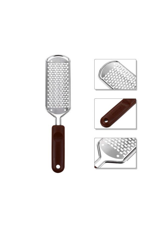 silvercnc 1Pc Foot Scraper for Feet Dead Skin Remover Foot Rasp Callus Remover Stainless Steel Callus File for Feet (Brown)