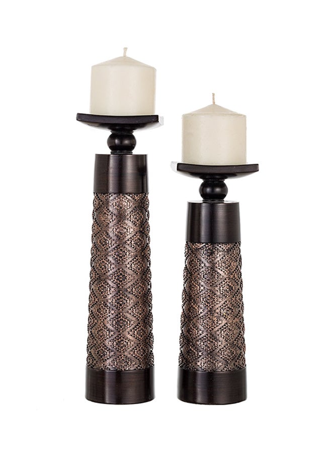 2-Piece Dublin Candle Holder Brown 5X13.5X8.9inch