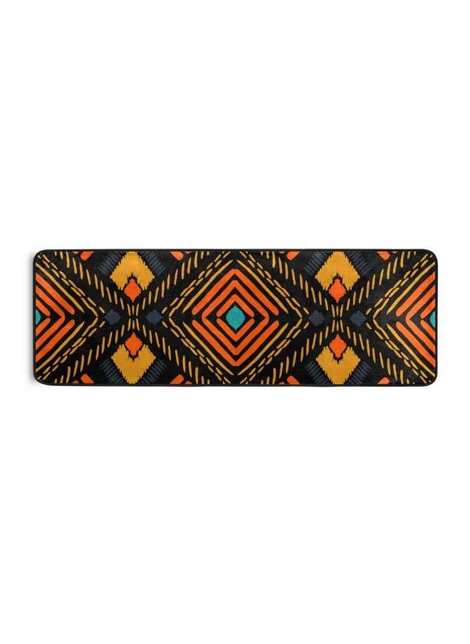 African Ethnic Geometric Pattern In Aztec Style Runner Area Rug Non Slip Floor Mat For Hallway Entryway Living Room Bedroom Dorm Home Decor 72X24 Inches