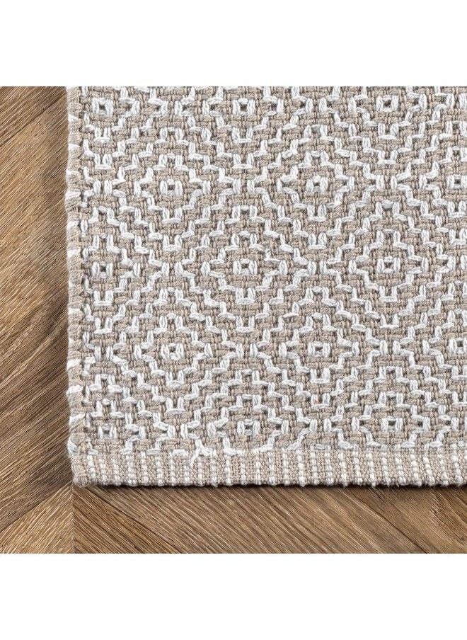 Lorretta Geometric Cotton Runner Rug 2' 6