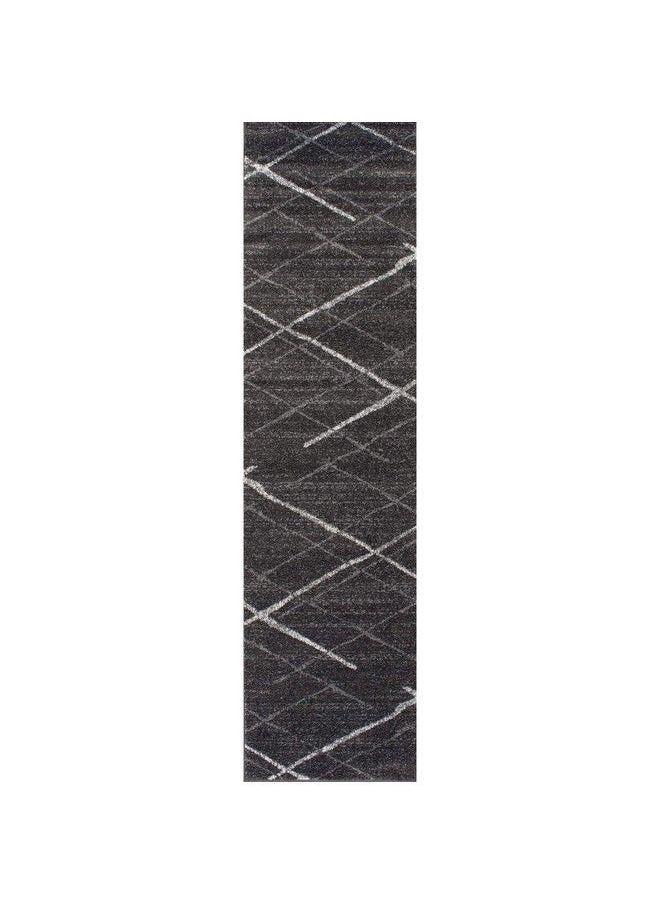 Thigpen Contemporary Runner Rug 2' X 6' Dark Grey