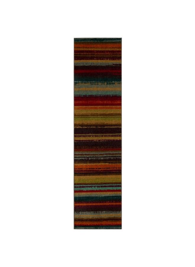 Boho Stripe 2' X 8' Area Rug Multicolor Perfect For Living Room Dining Room Office