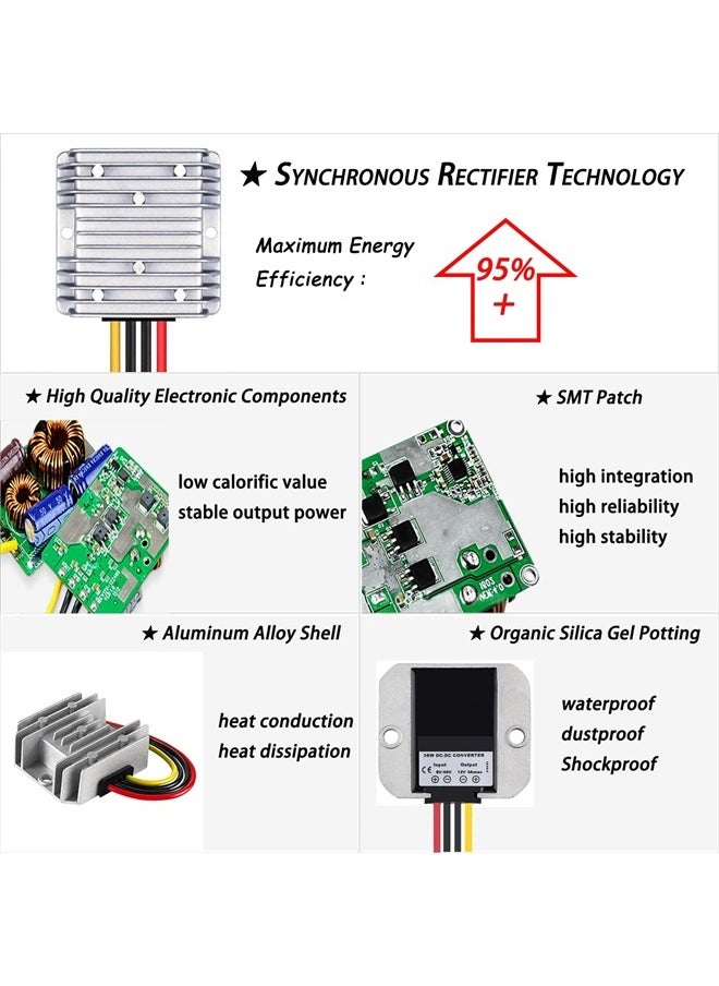 DC 12V 24V to 5V 10A 50W Converter Step Down Regulator Power Adapter Module Transformer for Car Low Voltage Transformer