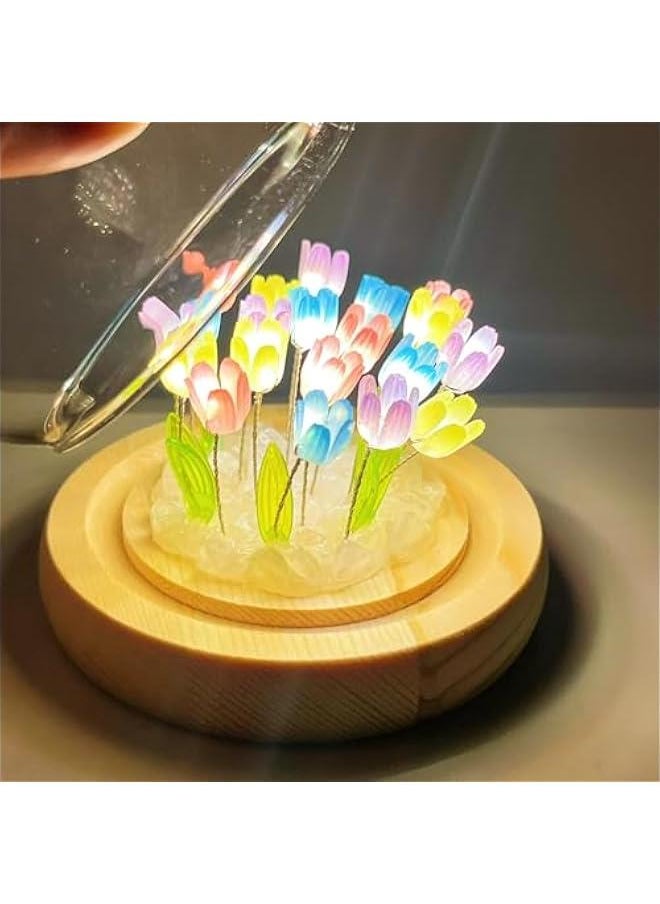 Tulip Night Light for Bedroom Bedside Sleep Light, LED Nightlight Flower Table Lamp for Home Decor,Tulip Lamp for Wife, Women, Friends, Family(Colorful)