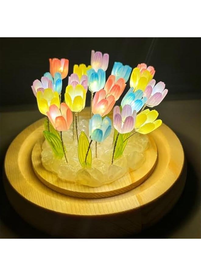 Tulip Night Light for Bedroom Bedside Sleep Light, LED Nightlight Flower Table Lamp for Home Decor,Tulip Lamp for Wife, Women, Friends, Family(Colorful)