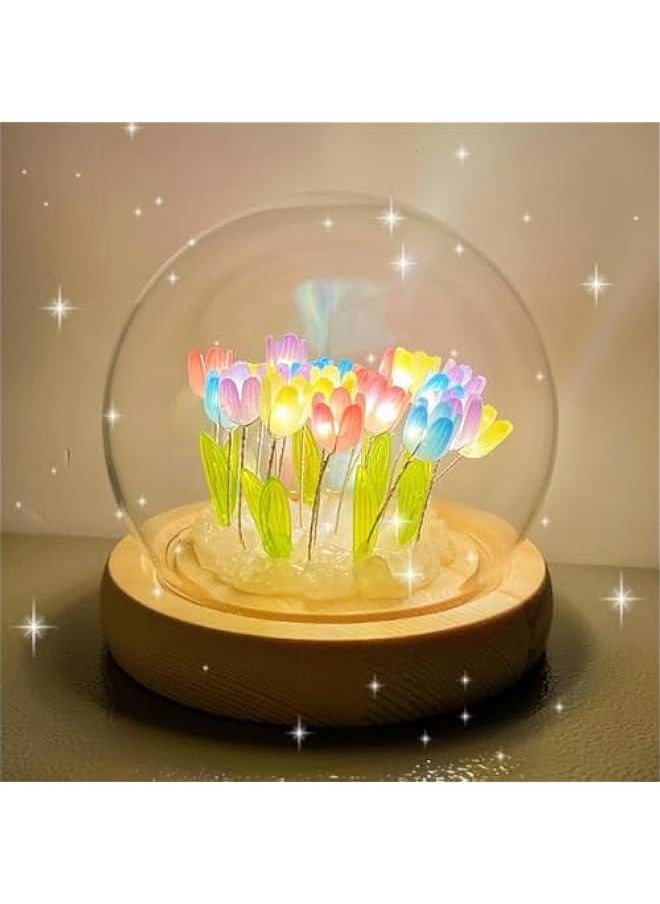 Tulip Night Light for Bedroom Bedside Sleep Light, LED Nightlight Flower Table Lamp for Home Decor,Tulip Lamp for Wife, Women, Friends, Family(Colorful)